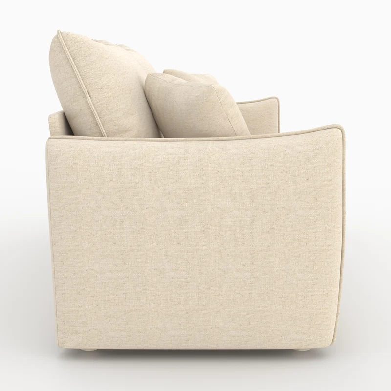Canapé convertible 3 places Céleste en tissu effet lin blanc cassé