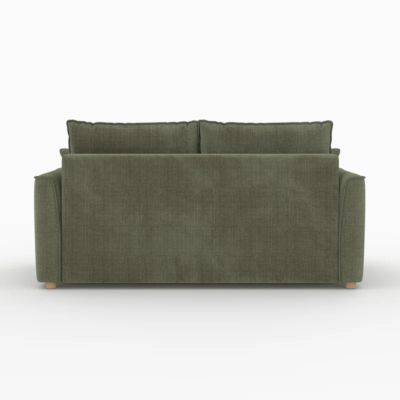 Canapé convertible 2 places Olympe en tissu texturé vert kaki