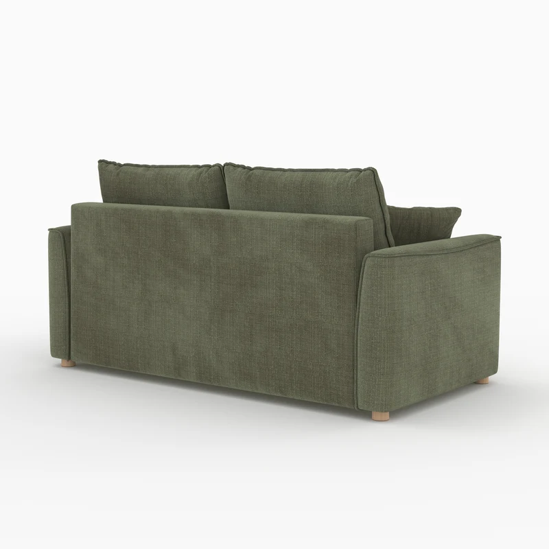 Canapé convertible 2 places Olympe en tissu texturé vert kaki