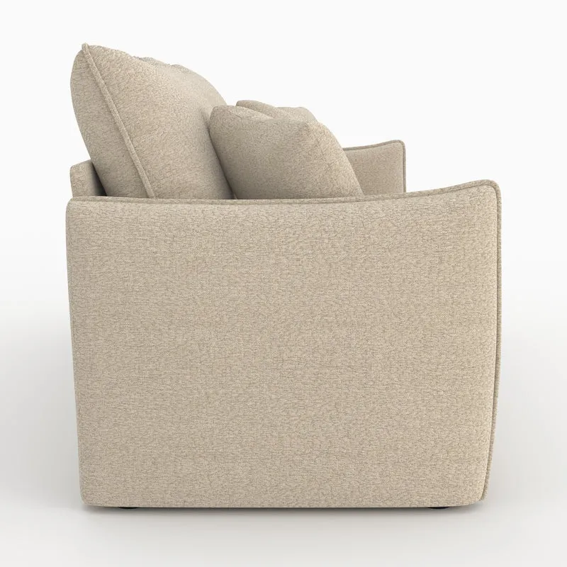 Canapé convertible 3 places Céleste en tissu effet lin beige