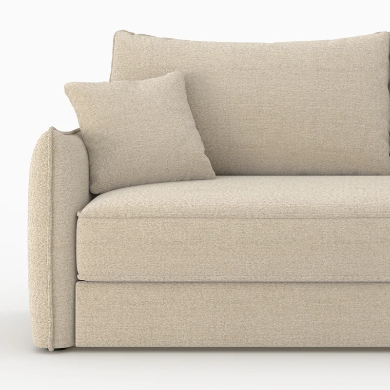 Canapé convertible 3 places Céleste en tissu effet lin beige