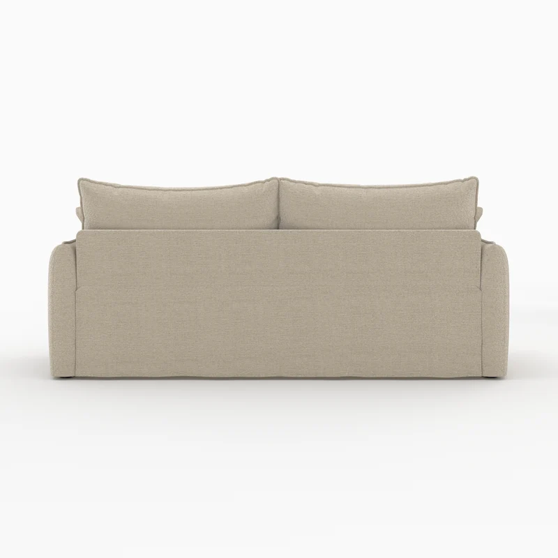 Canapé convertible 3 places Céleste en tissu effet lin beige