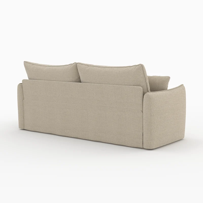 Canapé convertible 3 places Céleste en tissu effet lin beige