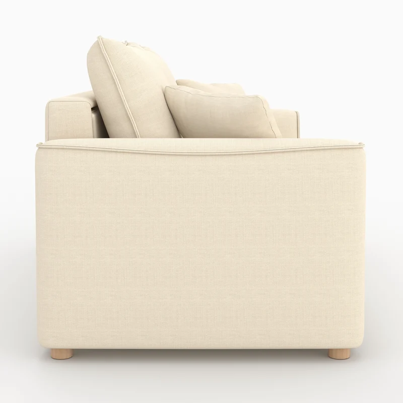 Canapé convertible 2 places Olympe en tissu texturé beige