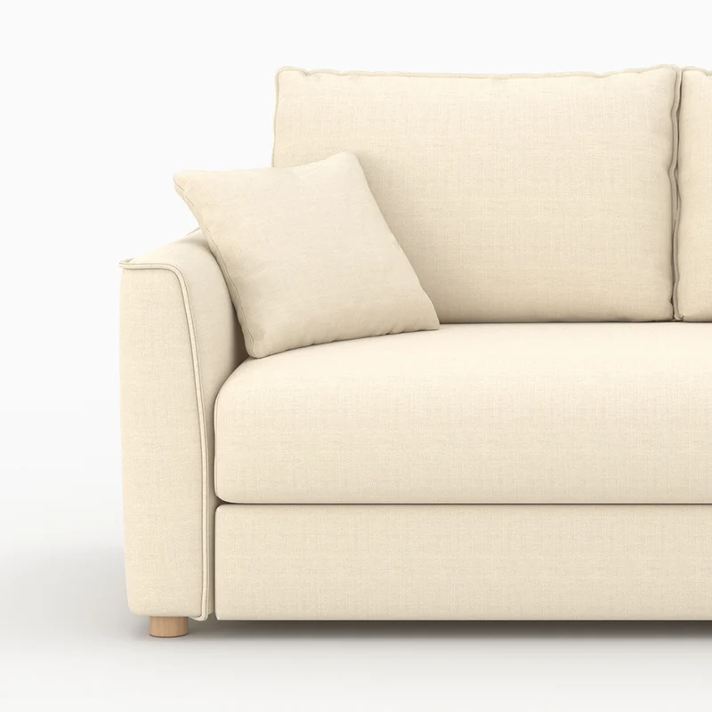 Canapé convertible 2 places Olympe en tissu texturé beige