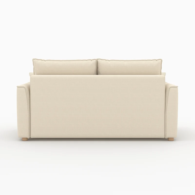 Canapé convertible 2 places Olympe en tissu texturé beige