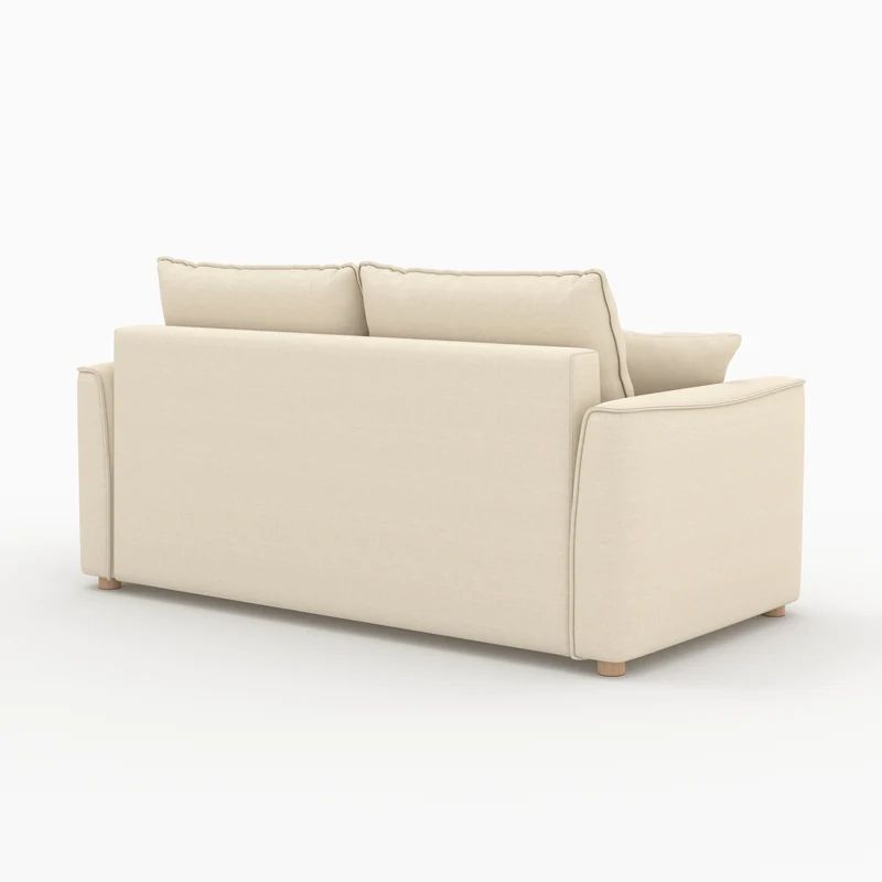 Canapé convertible 2 places Olympe en tissu texturé beige