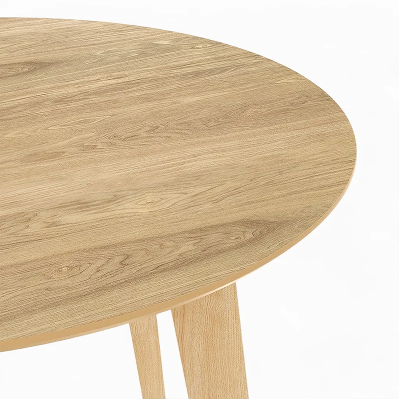 Table et chaises Réno 4 personnes en tissu taupe et bois