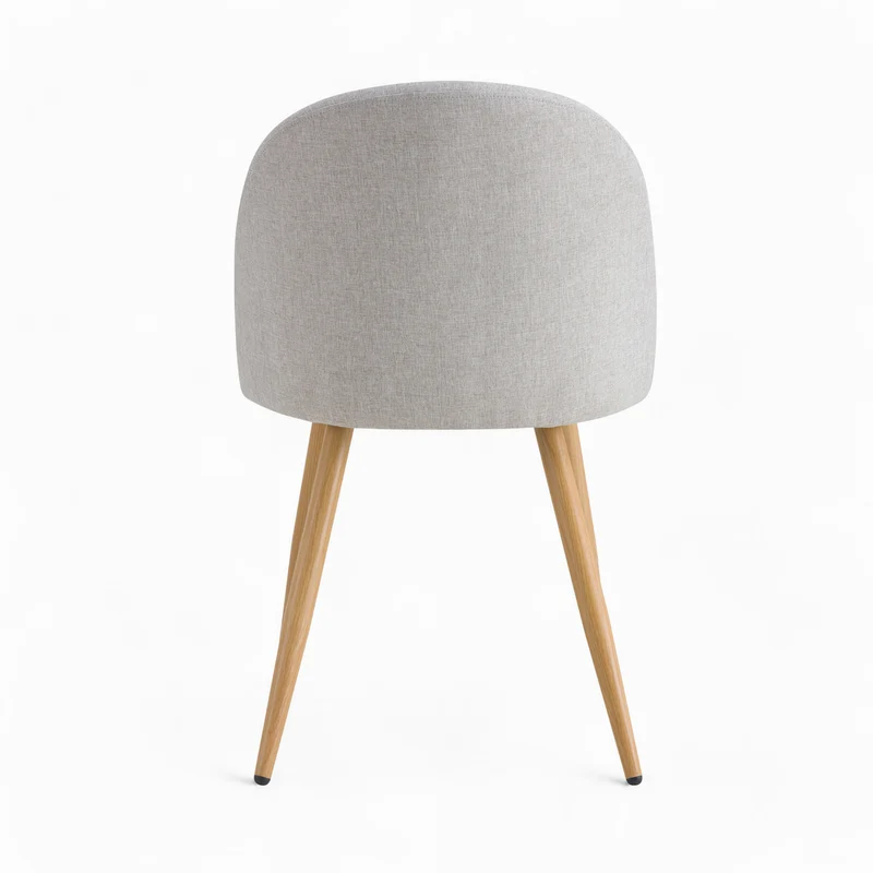 Table et chaises Réno 4 personnes en tissu taupe et bois