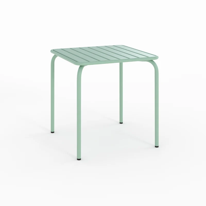 Table et chaises de jardin Yumi en métal vert 2 personnes