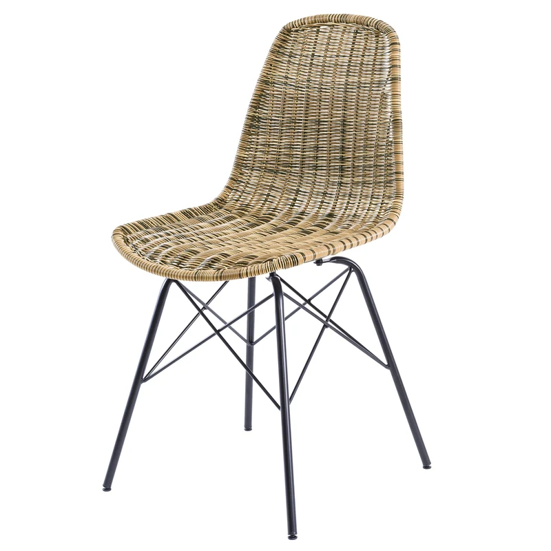 Table et chaises de jardin Tiptur 8 personnes en bois et résine