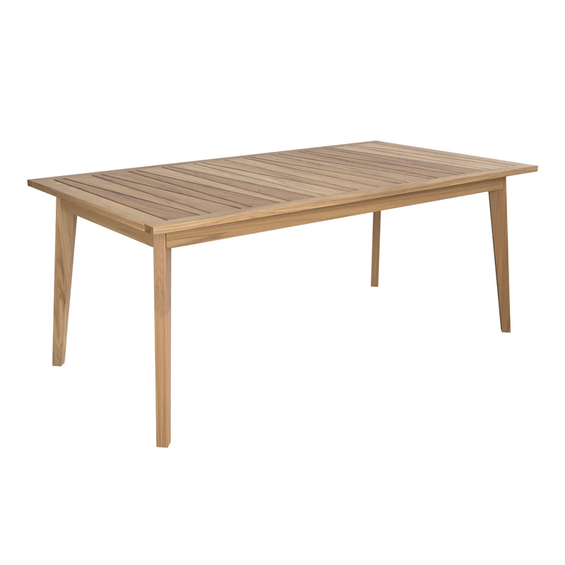 Table et chaises de jardin Carmela 8 personnes en bois de teck et résine