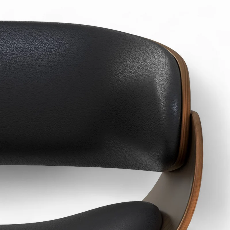 Table et chaises 8 personnes Surdiman en cuir synthétique noir et bois