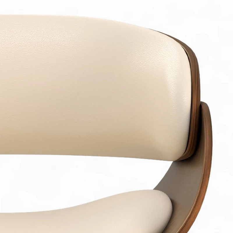 Table et chaises 8 personnes Surdiman en cuir synthétique beige et bois