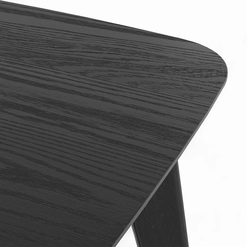 Table et chaises 4 personnes Oman en velours et bois noir