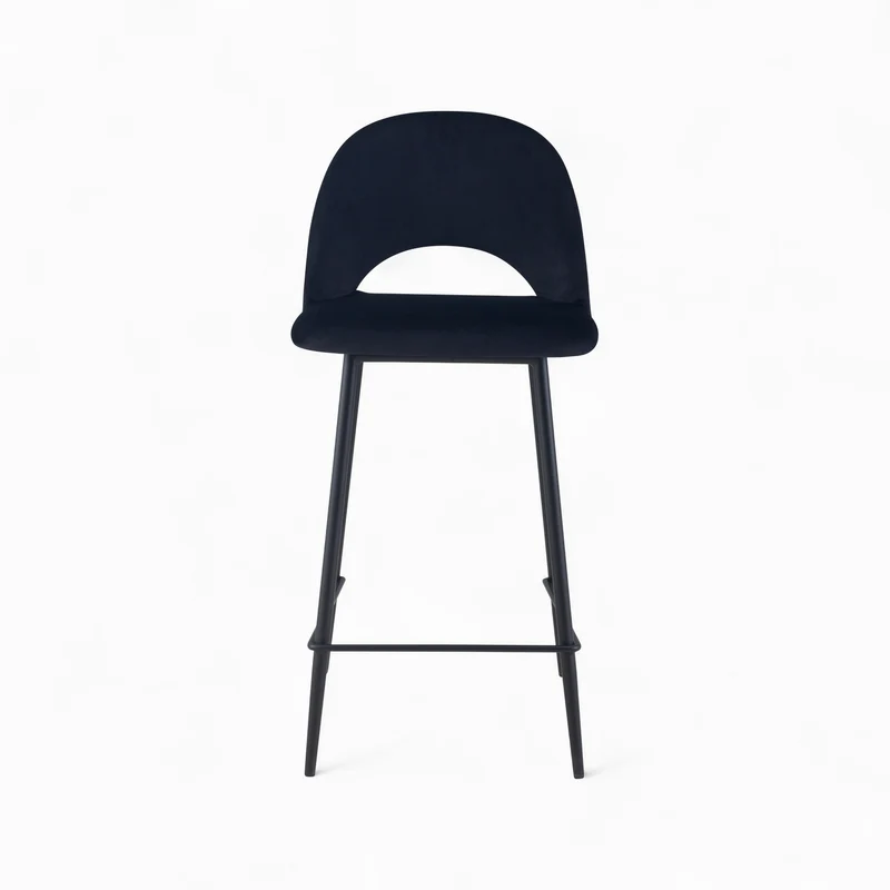 Pack Pénélope 2 chaises et 2 chaises de bar 65 cm en velours noir