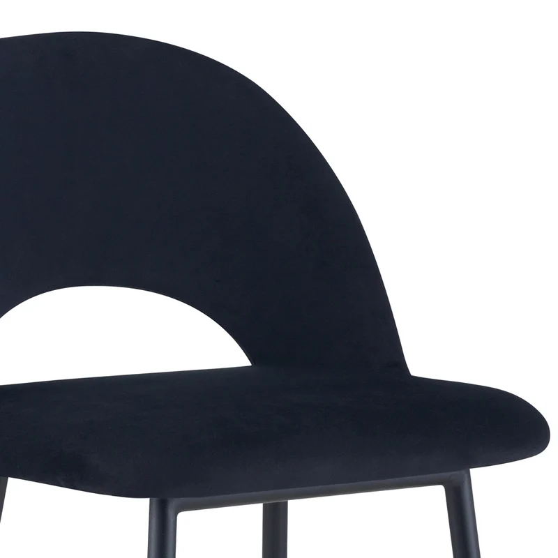 Pack Pénélope 2 chaises et 2 chaises de bar 65 cm en velours noir