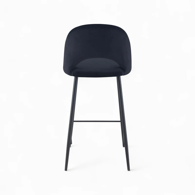 Pack Pénélope 2 chaises et 2 chaises de bar 65 cm en velours noir