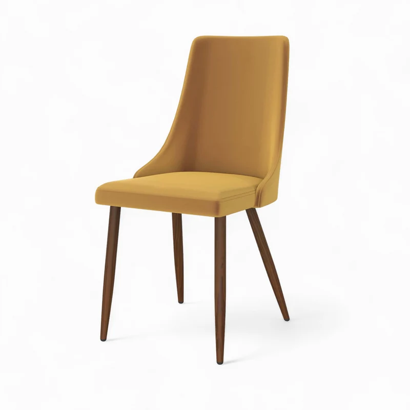 Pack 4 chaises Vinni en velours jaune et vert