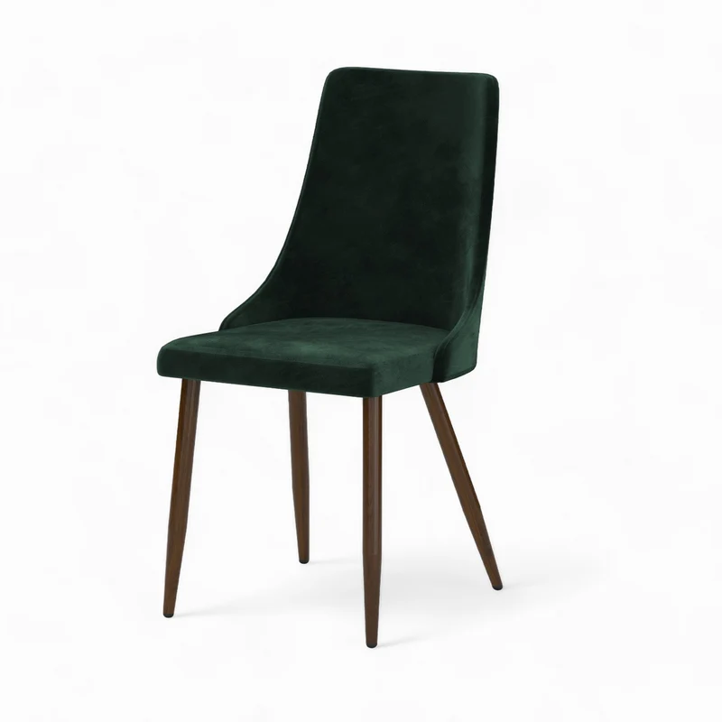 Pack 4 chaises Vinni en velours jaune et vert