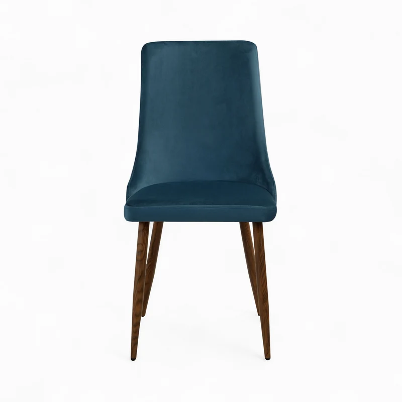 Pack 4 chaises Vinni en velours gris et bleu
