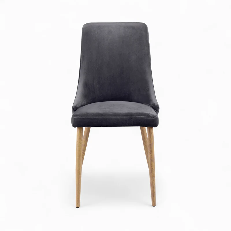 Pack 4 chaises Vinni en velours gris et bleu
