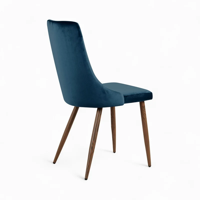 Pack 4 chaises Vinni en velours gris et bleu
