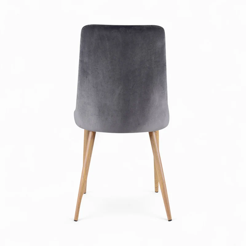 Pack 4 chaises Vinni en velours gris et bleu