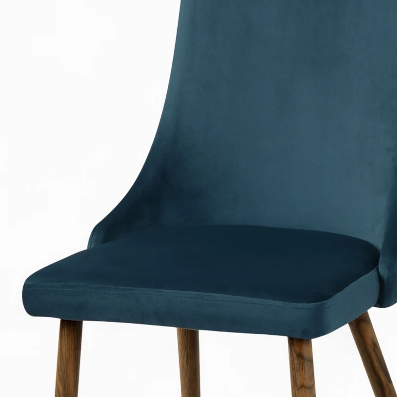 Pack 4 chaises Vinni en velours gris et bleu