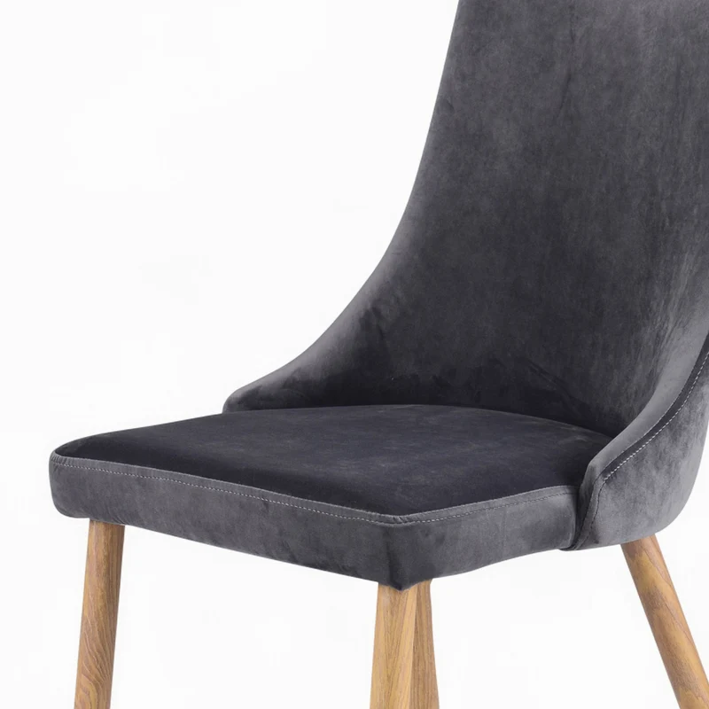 Pack 4 chaises Vinni en velours gris et bleu