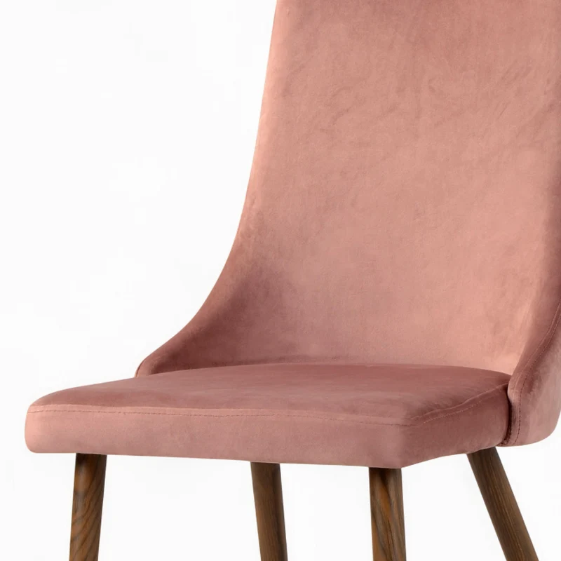 Pack 4 chaises Vinni en velours bleu et rose
