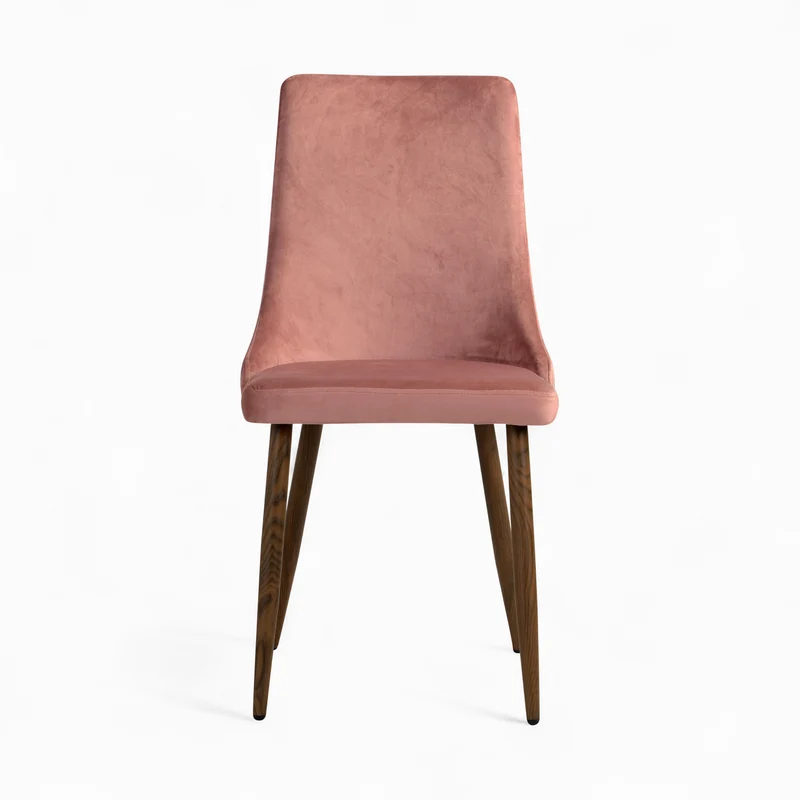 Pack 4 chaises Vinni en velours bleu et rose