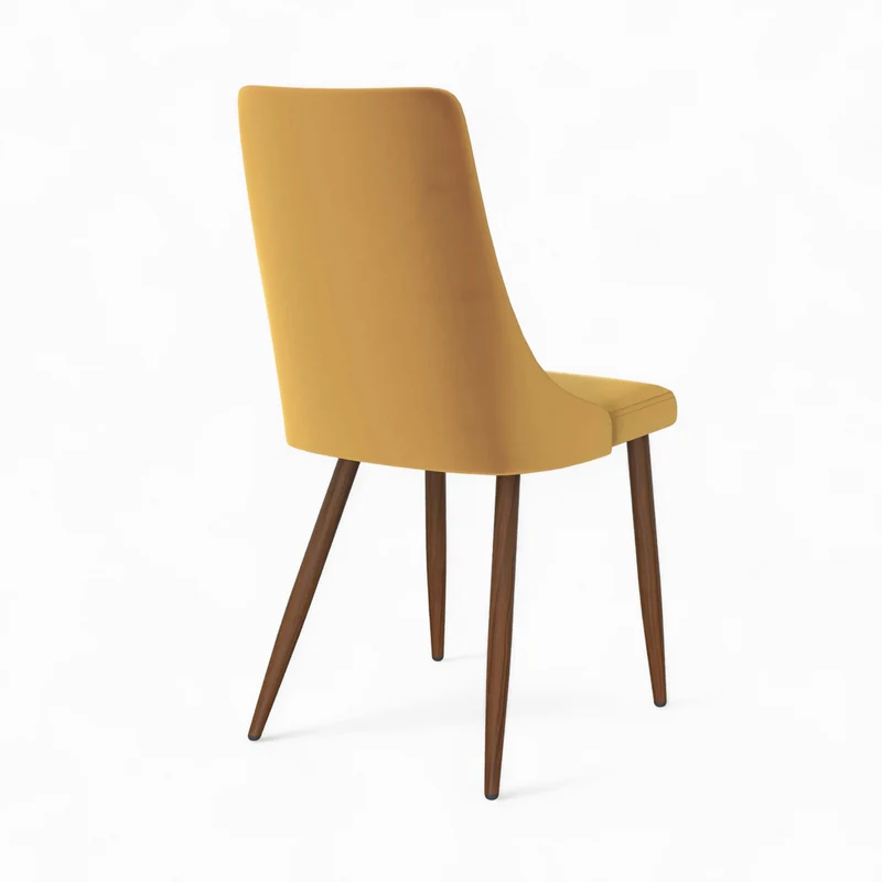 Pack 4 chaises Vinni en velours bleu et jaune