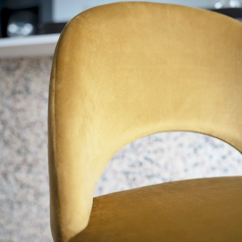 Pack 4 chaises pour îlot central Pénélope en velours vert et jaune 65 cm