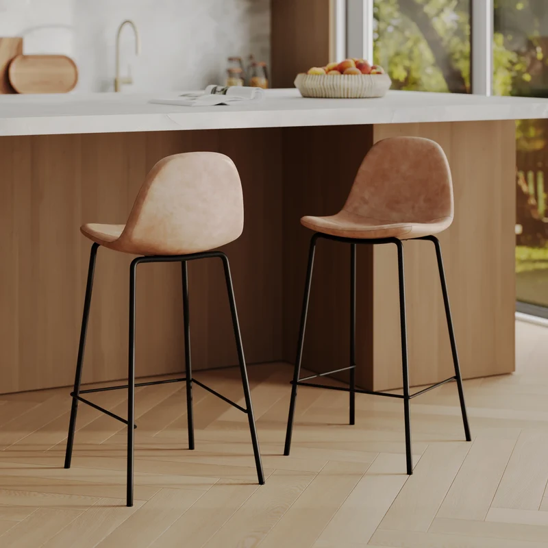 Pack 4 chaises pour îlot central Henrik taupe et gris/noir 65 cm