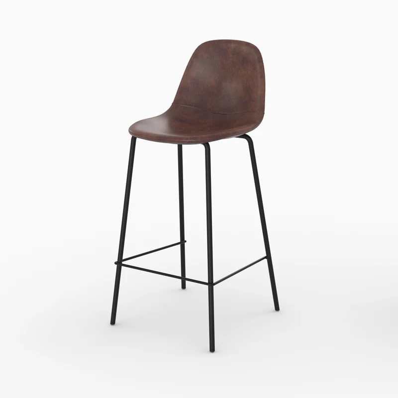 Pack 4 chaises pour îlot central Henrik marron et gris/noir 65 cm