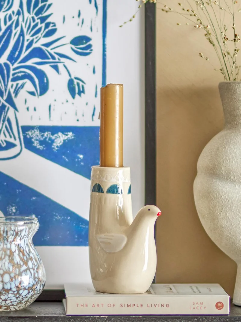 Bougeoir oiseau blanc