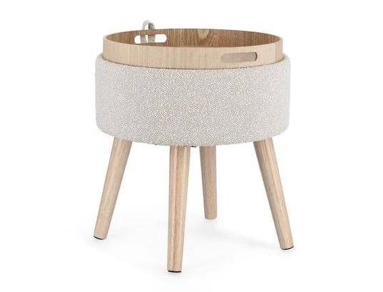 Tabouret réversible gris beige