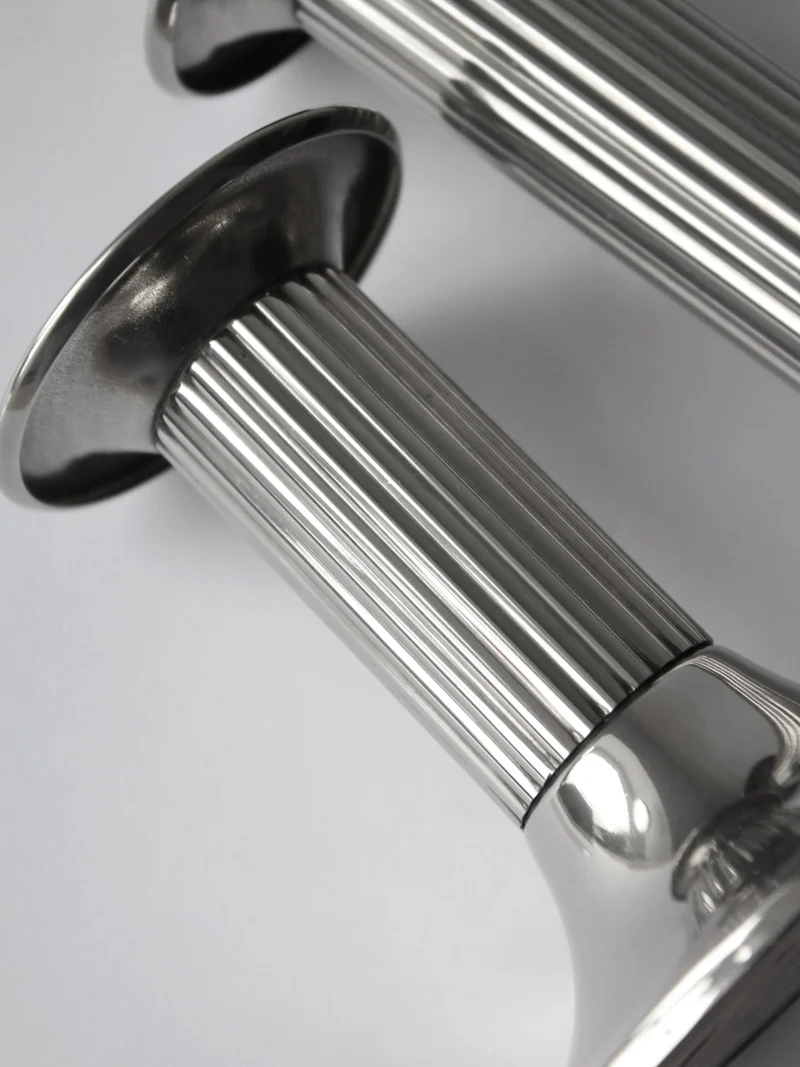 Art Deco Silver Plated Candle Holders Set