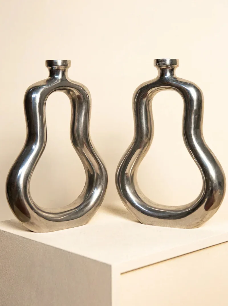 Pair of Large Candleholders in 80's