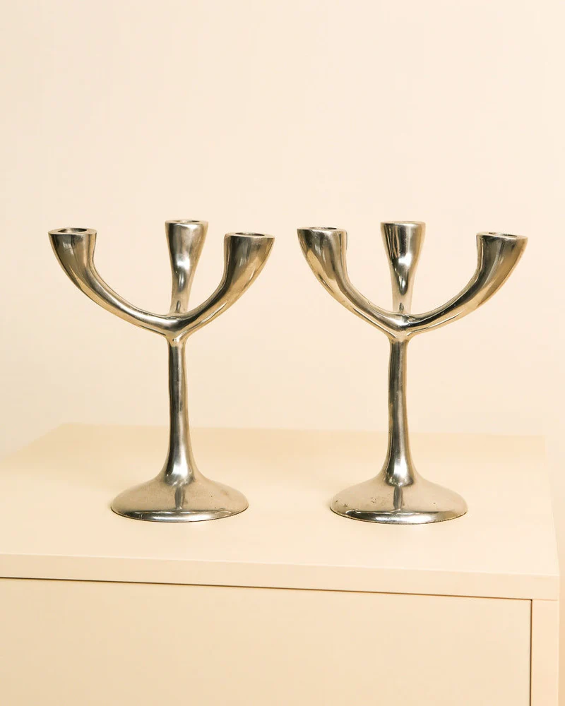 Pair of 70's Italian “Arbre” Candleholders