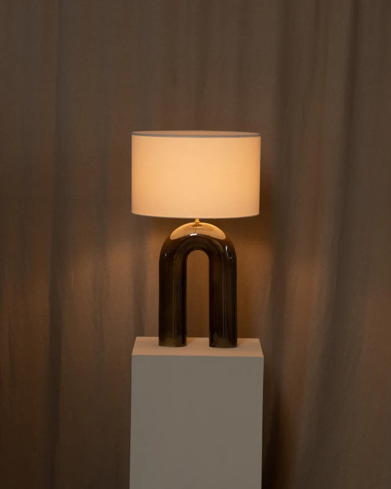 'Arko' Table Lamp in Green Ceramic
