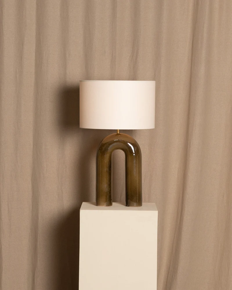 'Arko' Table Lamp in Green Ceramic