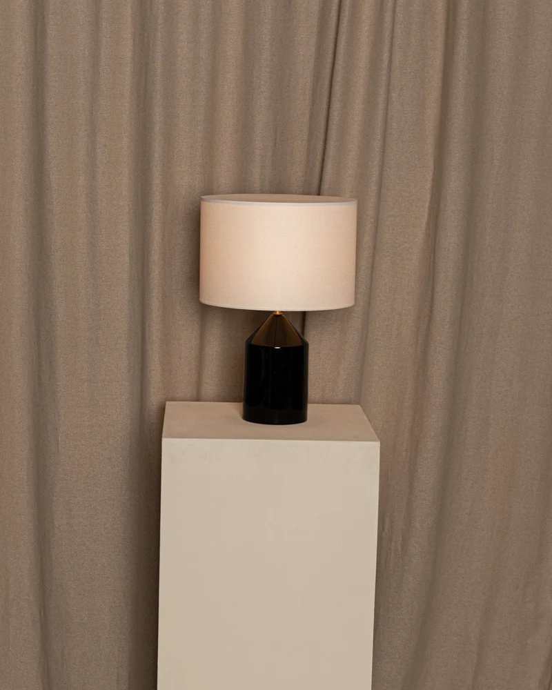 'Josef' Table Lamp in Black Ceramic