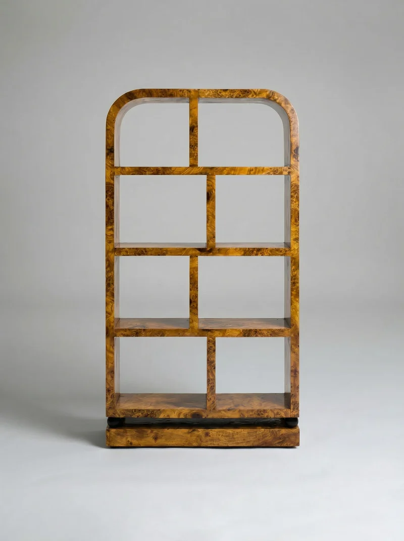 'Calisto' Olive Burl Bookcase