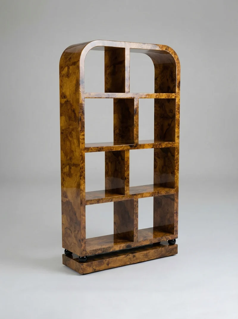 'Calisto' Olive Burl Bookcase