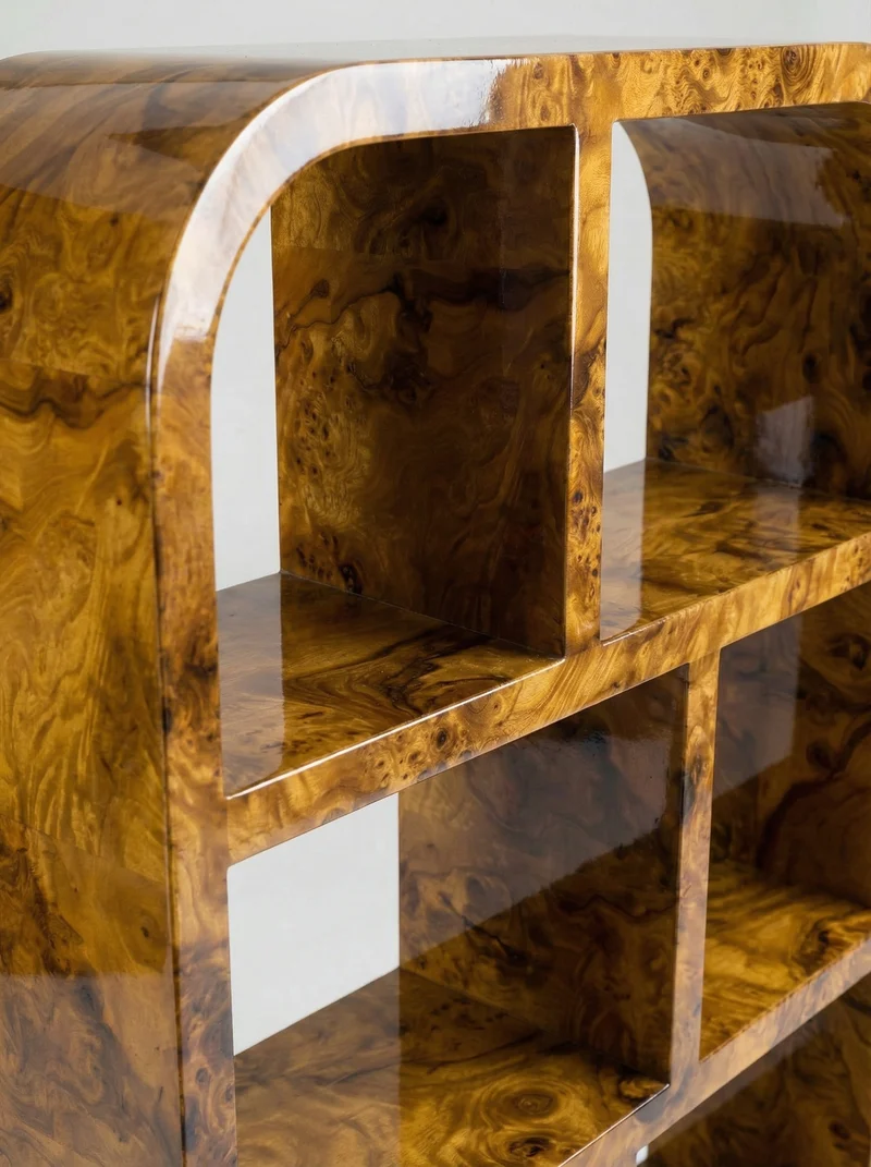 'Calisto' Olive Burl Bookcase