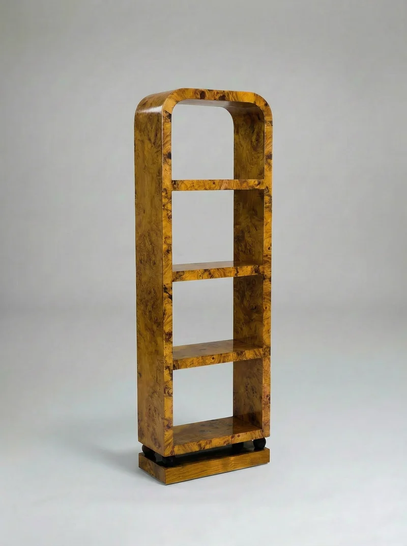 'Calisto' Olive Burl Wood Bookcase