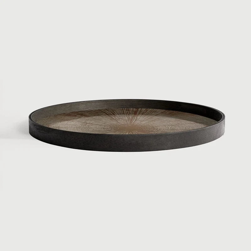Ethnicraft Plateau Miroir Slice Grand – Bronze Ø 61 cm