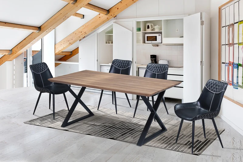 Industrial Style Wood Dining Set – Model T-1812